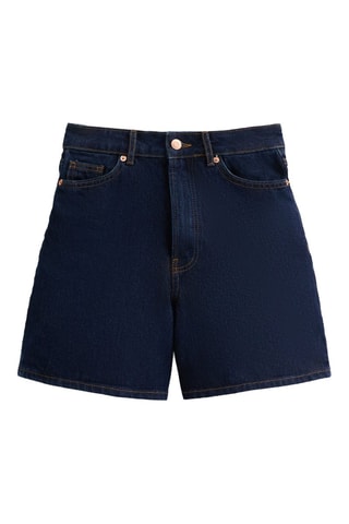 Short en jean taille haute - Bleu foncé