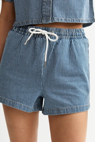 Short relaxed taille haute - Bleu marine