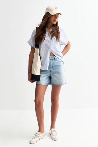 Short relaxed en jean - Bleu clair
