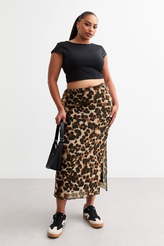 Jupe longue taille haute - Marron