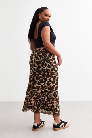 Jupe longue taille haute - Marron