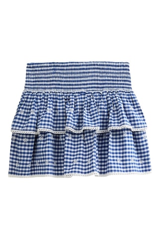 Jupe volantée taille haute - Bleu