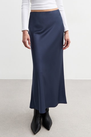 Jupe longue taille haute - Bleu marine