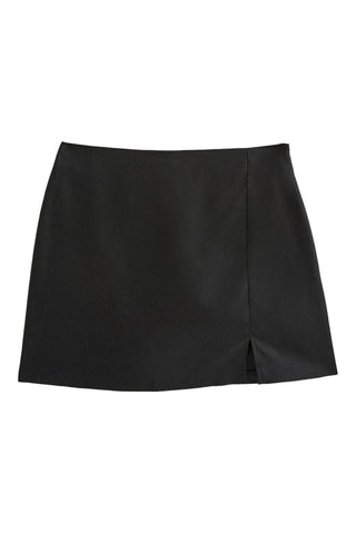 Jupe droite en lin - Noir