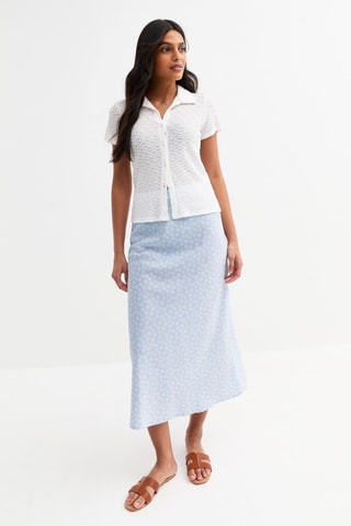 Jupe longue taille haute - Bleu clair