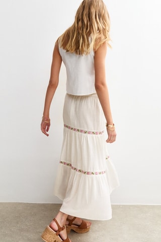 Jupe longue taille haute - Blanc