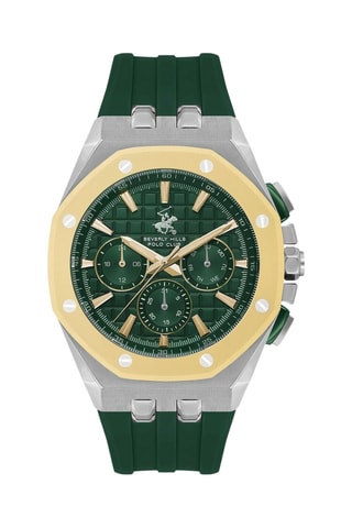 Montre en silicone - Chronographe - Vert et doré