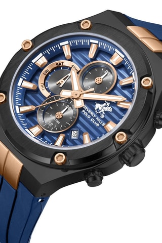 Montre en silicone - Chronographe - Bleu et noir