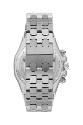 Montre à quartz en acier - GMT - Argenté et bleu clair