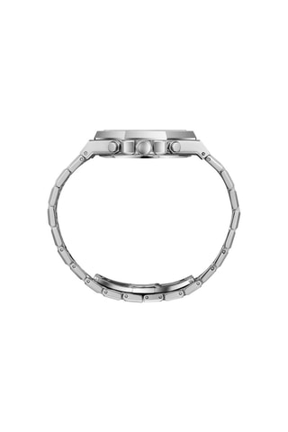 Montre à quartz en acier - GMT - Argenté et bleu clair