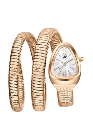 Montre à quartz en acier - Doré rose et argenté
