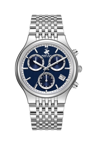 Montre à quartz en acier - Argenté et bleu