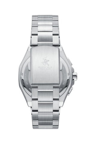 Montre à quartz en acier - GMT - Argenté et vert