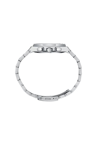 Montre à quartz en acier - GMT - Argenté et vert