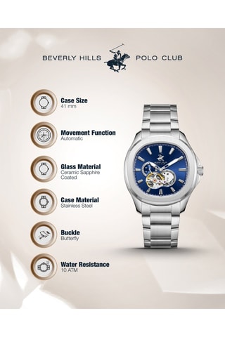 Montre tourbillon automatique en métal - Argenté