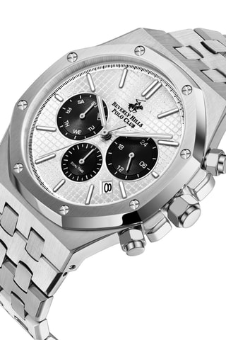 Montre à quartz en métal - Argenté et Blanc