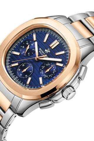 Montre à quartz en métal - Doré, argenté et bleu