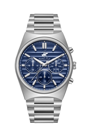 Montre à quartz en métal - Argenté et bleu
