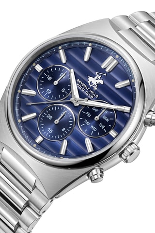Montre à quartz en métal - Argenté et bleu
