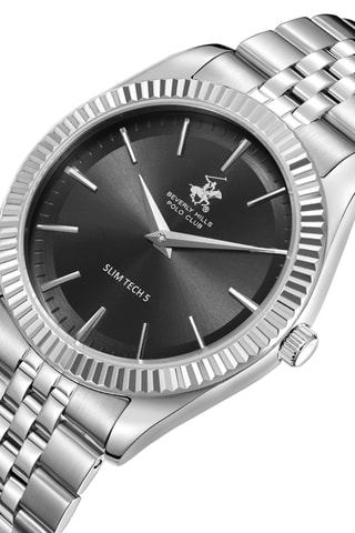 Montre à quartz en métal - Argenté et Noir