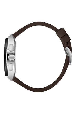 Montre à quartz en cuir et silicone - Marron et noir