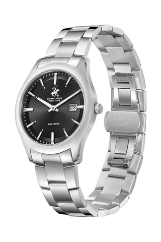 Montre à quartz en métal - Argenté et Noir