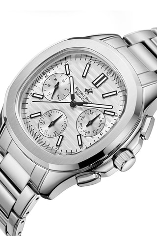 Montre à quartz en acier et céramique - Argenté