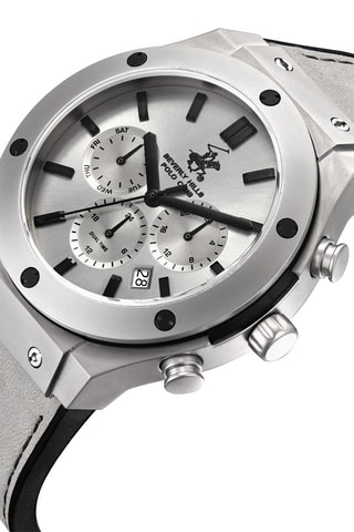 Montre à quartz en acier et céramique - Gris clair