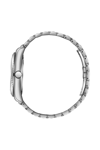 Montre à quartz en acier et céramique - Argenté et noir