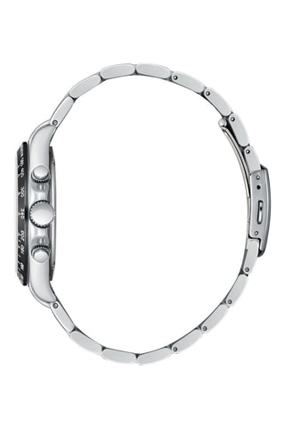 Montre à quartz en métal, plaqué ion argent, plaqué ion or rose et céramique 