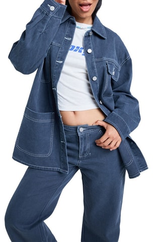 Veste oversize en jean Pop Stitch - Noir - Roxy