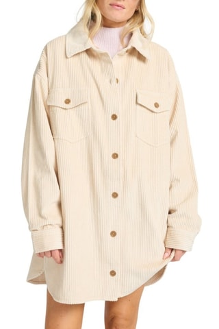 Robe chemise en velours - Blanc - Billabong