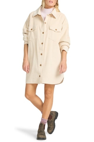 Robe chemise en velours - Blanc - Billabong