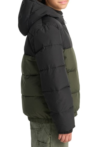 Doudoune à capuche - Noir et vert - Element