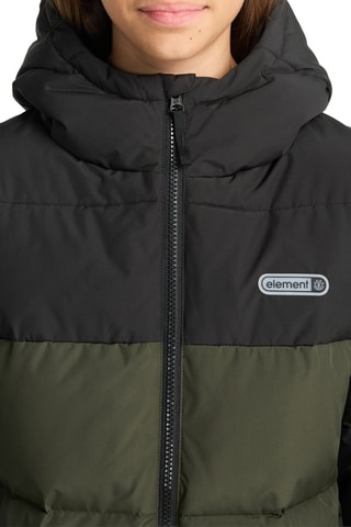 Doudoune à capuche - Noir et vert - Element