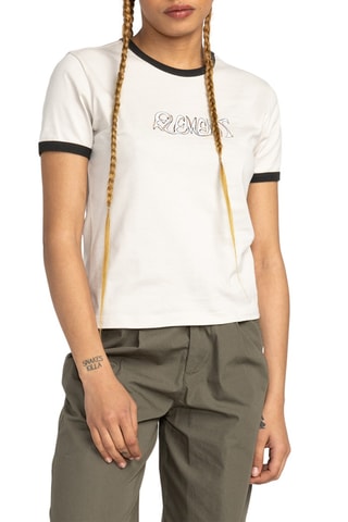 T-shirt regular en coton biologique Yarnhill Ringer - Beige - Element