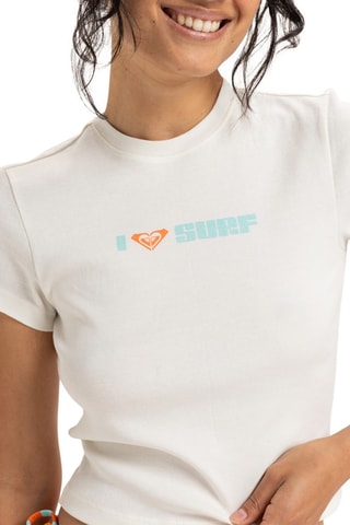 T-shirt cropped Beach Love - Blanc - Roxy