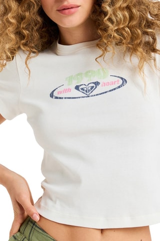 T-shirt cropped Beach Love - Blanc - Roxy
