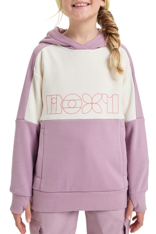 Sweat polaire à capuche - Blanc et violet - Roxy