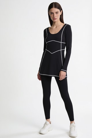 Robe droite - Noir et blanc
