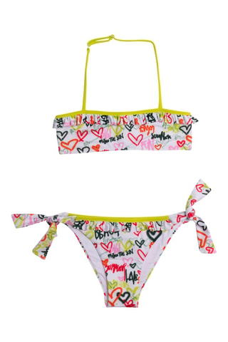Maillot 2 pièces - Blanc et vert fluo - Sundek