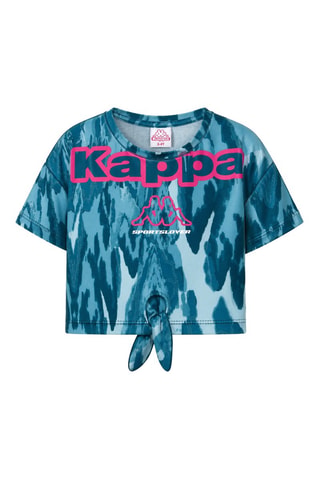 T-shirt noué - Bleu pétrole