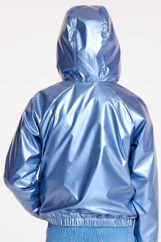Coupe-vent à capuche - Bleu métallisé - Okaidi