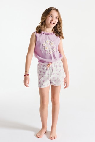 Pijama - Malva y blanco 