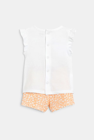 Pijama - Blanco y naranja 