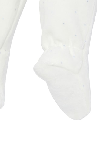 Pijama de terciopelo - Blanco y celeste