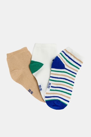 3 pares de calcetines - Blanco y beige