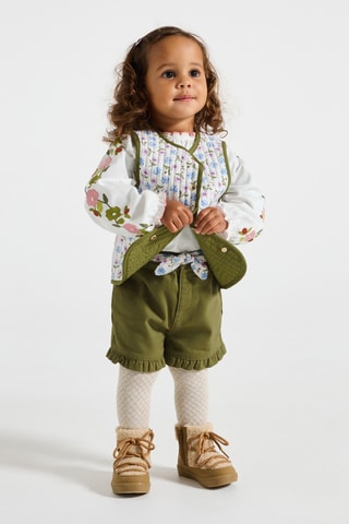 Chaleco reversible - Caqui y blanco