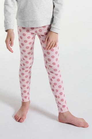 Pijama - Gris claro jaspeado y rosa