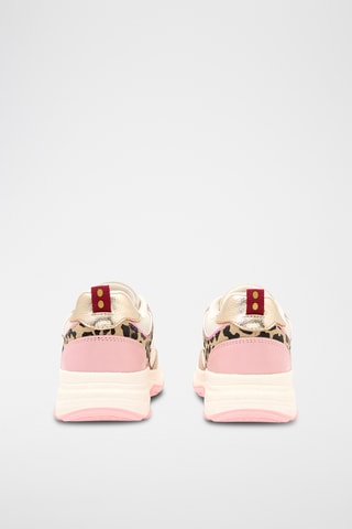 Zapatillas de piel de serraje nobuk - Blanco y beige